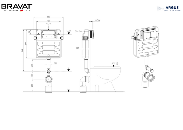 Concealed Cistern (CD010N-ENG) – Bravat NZ