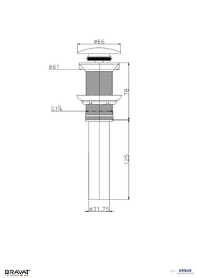 Karawa - Push up Pop-up Waste (w/o Overflow Hole) (P6420)