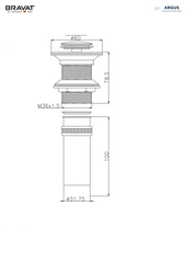 Karawa - Push up Pop-up Waste (w/o Overflow Hole) (P6443BW-ENG)