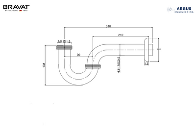 Kokouri - Basin Waste Pipe S 300mm (P6502C-ENG)